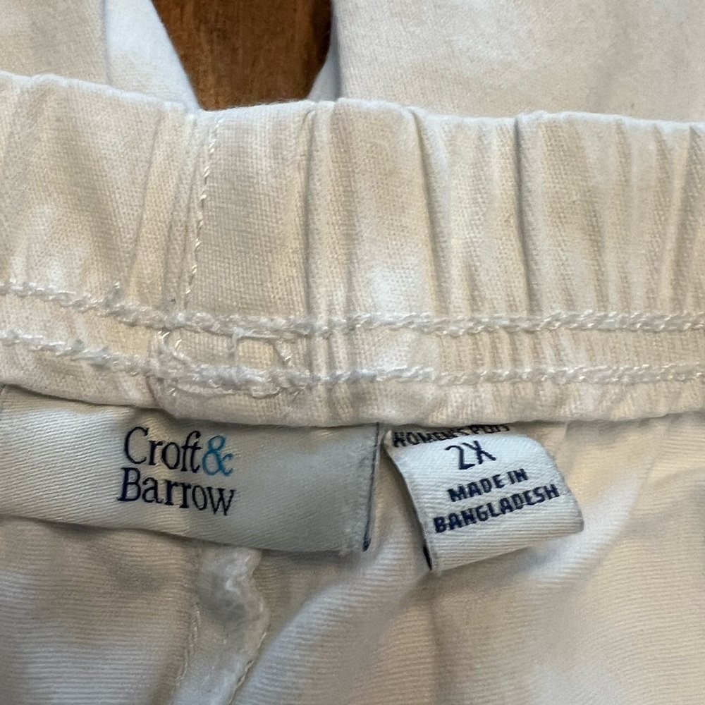 Croft & Barrow Cream Elastic Waist Capris- Size 2X - Picture 2 of 12